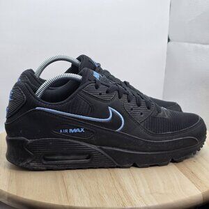 Men's Size 9 - Nike Air Max 90 Low Black University Blue Sneakers Shoes